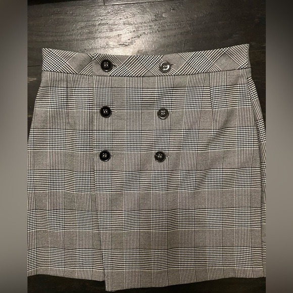 NWOT Zara Collection grey wrap chequered skirt - Picture 5 of 10